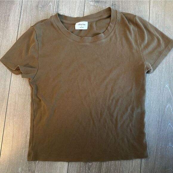 Wilfred Free | Go-to T-shirt | Olive Green Ribbed Crop Top - Picture 8 of 8